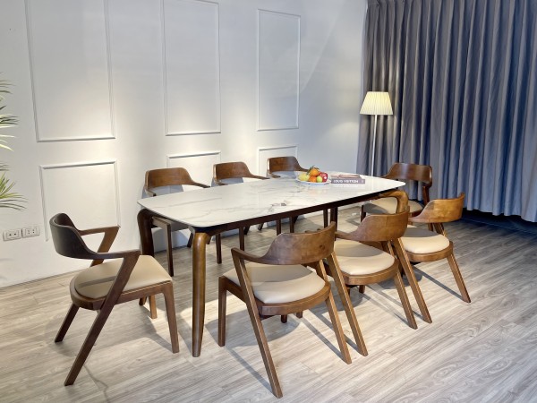 Bộ bàn ăn Saint mặt đá 2M - 8G