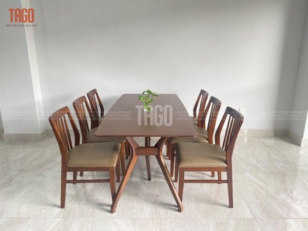 Bộ bàn ăn MÙA THU - CROWN 6G walnut
