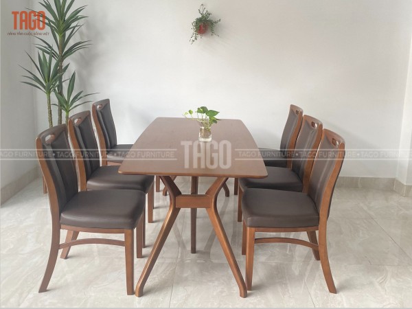 Bộ bàn ăn Lucy - 1M8 walnut