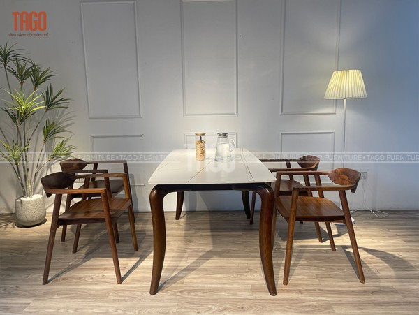 Bộ bàn ăn Óc Chó walnut