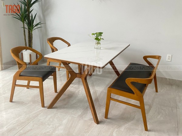 Bộ bàn ăn Louis -1M35 Lavender