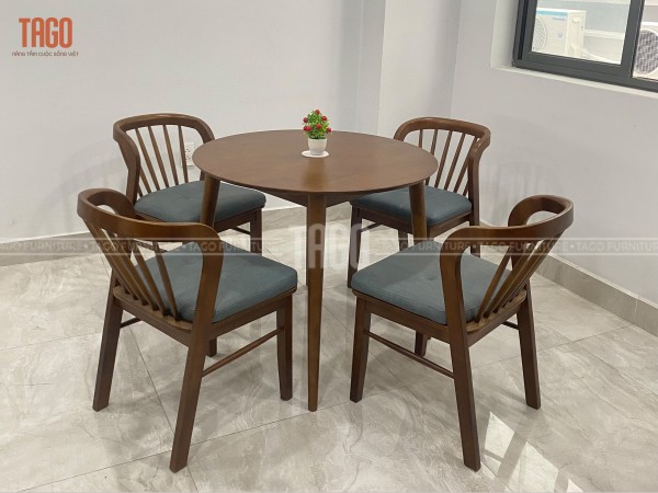 Bộ bàn tròn Candy walnut