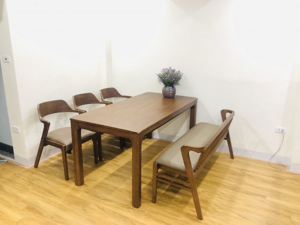 Bộ bàn ăn Saint 3 ghế - S3BC18W