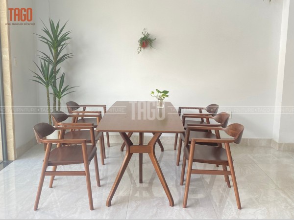 Bộ bàn ăn Óc Chó - 1M8 walnut
