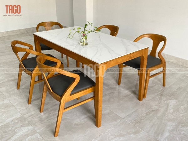 Bộ bàn ăn đá Louis - 5G1M4 Lavender