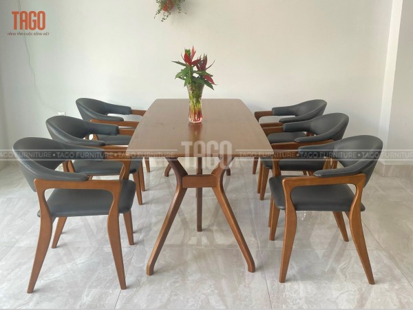 Bộ bàn ăn Rudy - 1M8 walnut