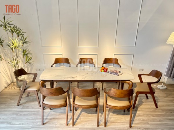 Bàn ăn mặt đá Saint 1M8 - SAĐ8GW