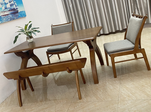 Bộ bàn ăn ROMAN 1.8M 2 ghế 1 Bench R1.82CB