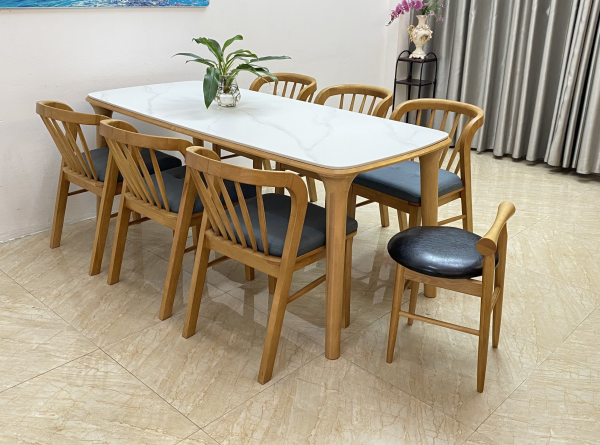 Bộ bàn đá CANDY 6 ghế kèm ghế Jolie- C6C1J