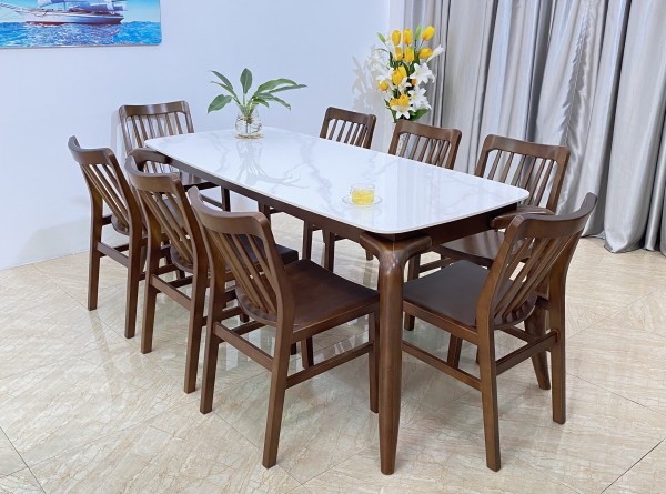 Bộ bàn ăn Mặt đá Xuân - Hè 8 ghế   XH8S18W