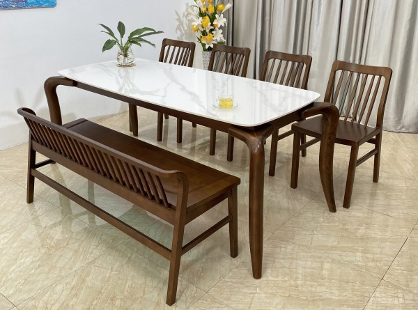 Bộ bàn ăn Mặt đá Xuân - Hè 4 ghế   XH4BS18W
