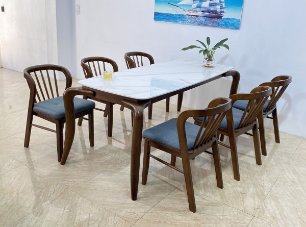 Bộ bàn ăn Mặt đá Candy 6 ghế   C6S18W
