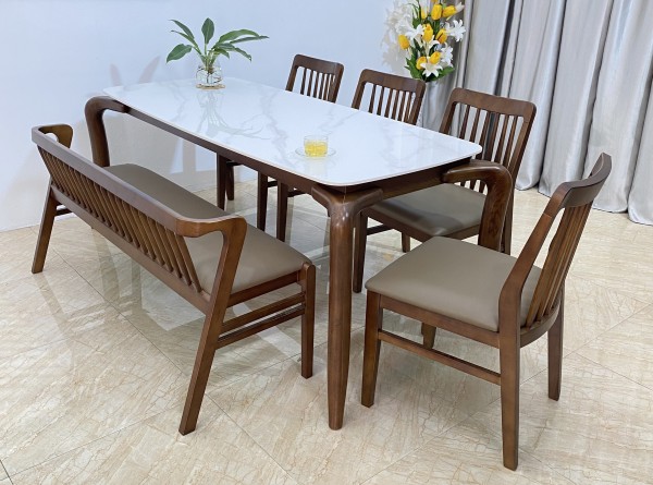 Bộ bàn ăn Mặt đá Mùa Thu 4 ghế   A4BS18W