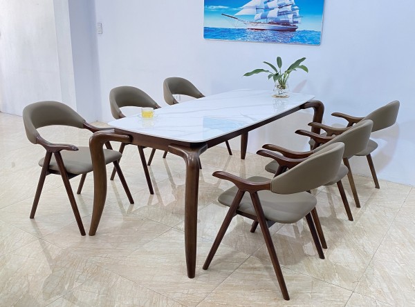 Bộ bàn ăn Mặt đá Lifumi 6 ghế   LFM6S18W